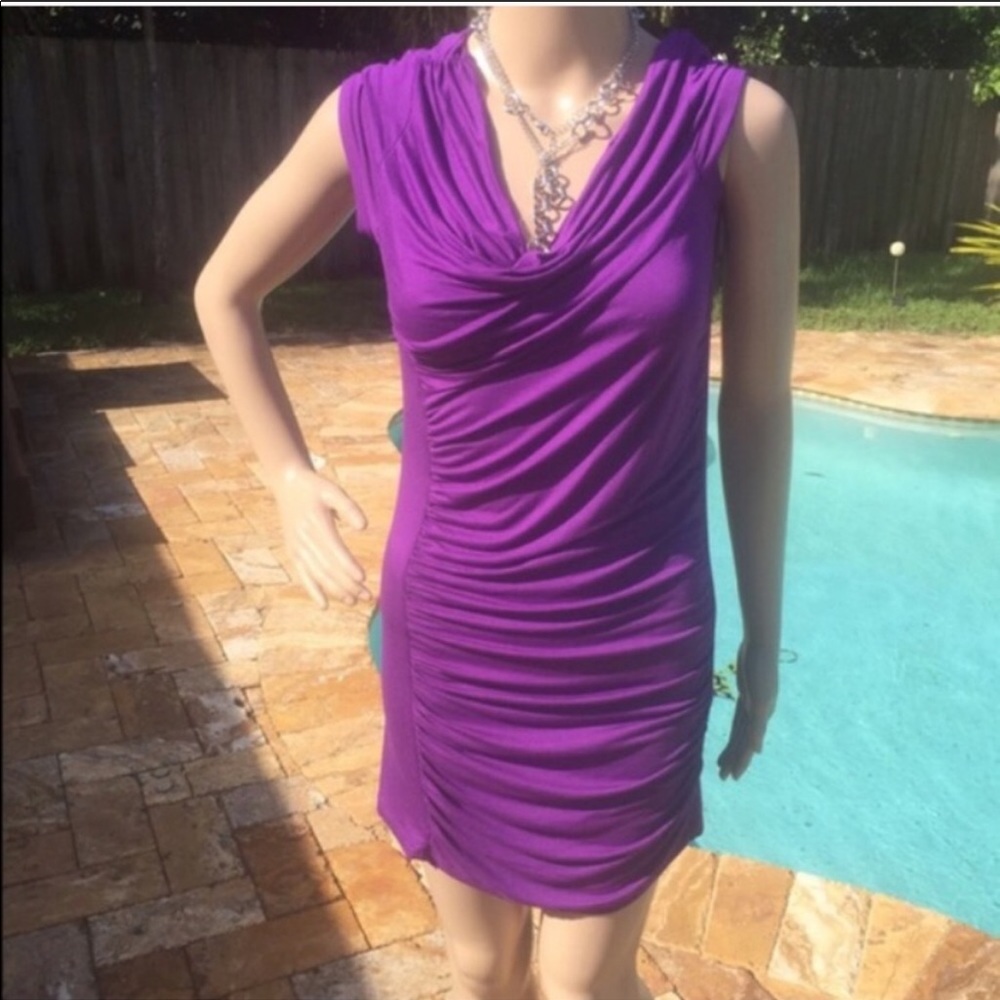 New Arden B. Purple Form Fitting Mini Dress